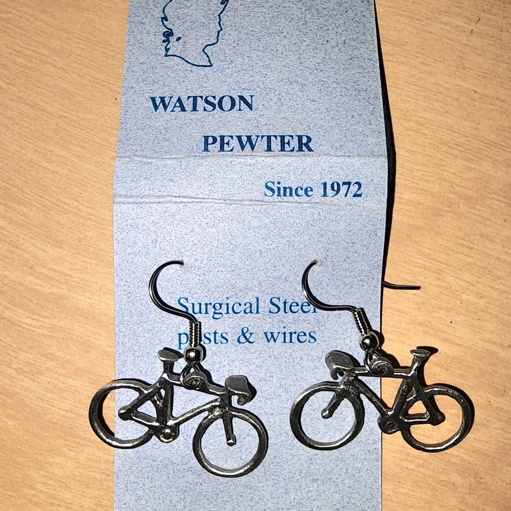Bicycle Earrings - Silver